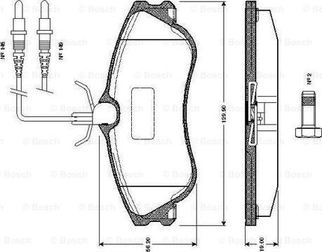 BOSCH 0 986 TB2 042 - Kit de plaquettes de frein, frein à disque cwaw.fr