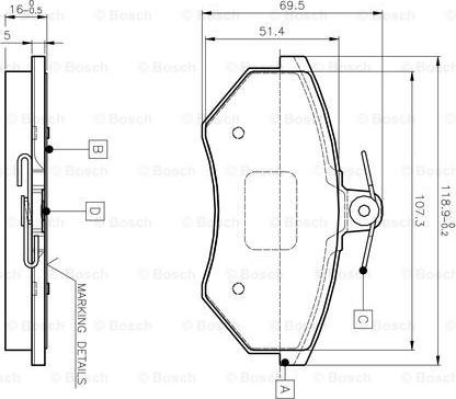 BOSCH 0 986 TB2 004 - Kit de plaquettes de frein, frein à disque cwaw.fr