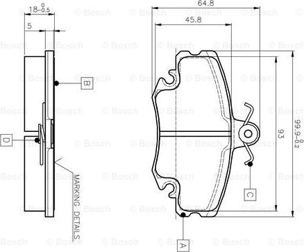 BOSCH 0 986 TB2 005 - Kit de plaquettes de frein, frein à disque cwaw.fr