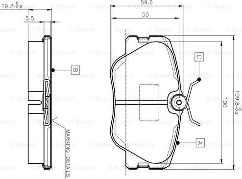 BOSCH 0 986 TB2 008 - Kit de plaquettes de frein, frein à disque cwaw.fr