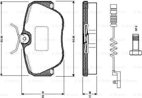 BOSCH 0 986 TB2 015 - Kit de plaquettes de frein, frein à disque cwaw.fr