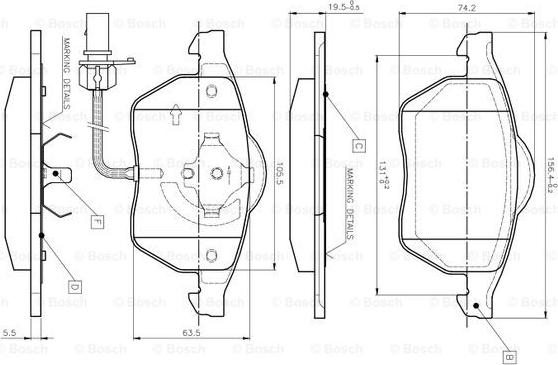 BOSCH 0 986 TB2 018 - Kit de plaquettes de frein, frein à disque cwaw.fr