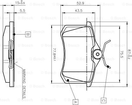 BOSCH 0 986 TB2 012 - Kit de plaquettes de frein, frein à disque cwaw.fr