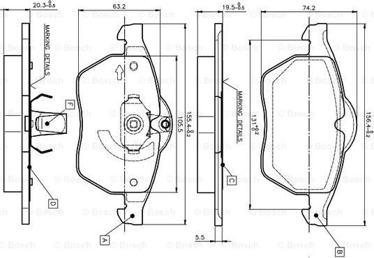 BOSCH 0 986 TB2 017 - Kit de plaquettes de frein, frein à disque cwaw.fr