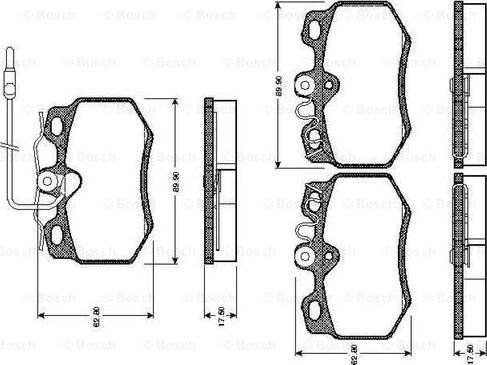 BOSCH 0 986 TB2 087 - Kit de plaquettes de frein, frein à disque cwaw.fr