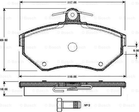 BOSCH 0 986 TB2 039 - Kit de plaquettes de frein, frein à disque cwaw.fr