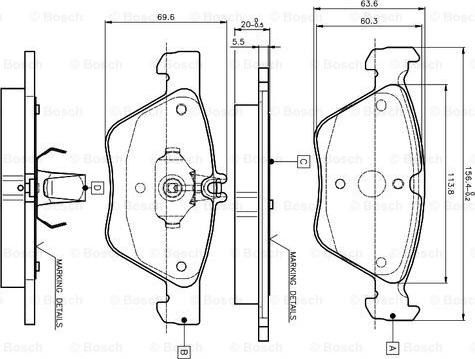 BOSCH 0 986 TB2 034 - Kit de plaquettes de frein, frein à disque cwaw.fr