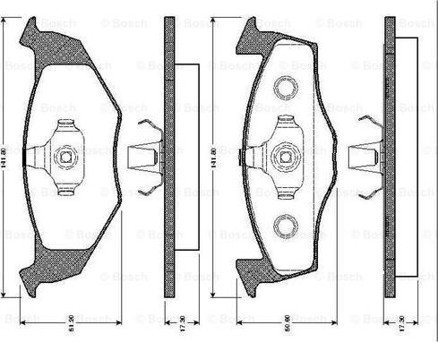 BOSCH 0 986 TB2 036 - Kit de plaquettes de frein, frein à disque cwaw.fr