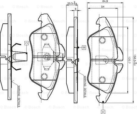 BOSCH 0 986 TB2 030 - Kit de plaquettes de frein, frein à disque cwaw.fr