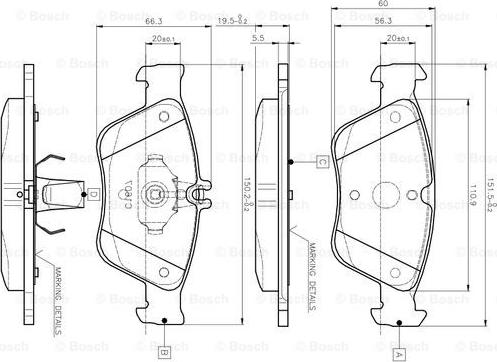 BOSCH 0 986 TB2 033 - Kit de plaquettes de frein, frein à disque cwaw.fr