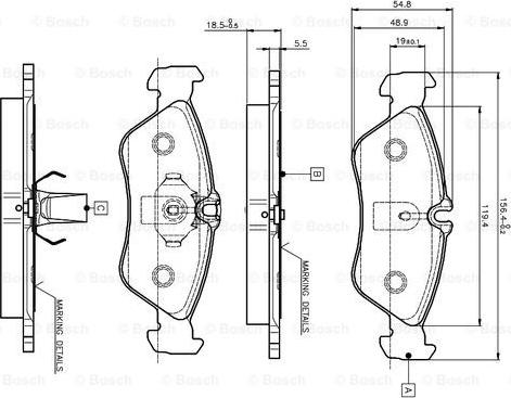 BOSCH 0 986 TB2 032 - Kit de plaquettes de frein, frein à disque cwaw.fr