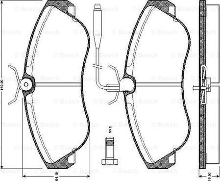 BOSCH 0 986 TB2 029 - Kit de plaquettes de frein, frein à disque cwaw.fr