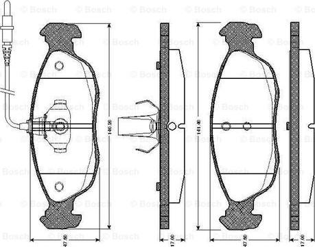 BOSCH 0 986 TB2 025 - Kit de plaquettes de frein, frein à disque cwaw.fr