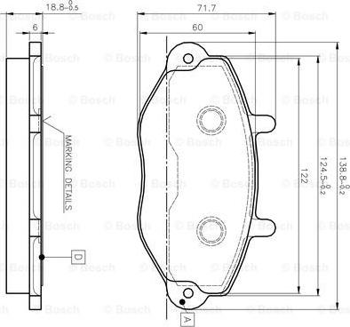 BOSCH 0 986 TB2 020 - Kit de plaquettes de frein, frein à disque cwaw.fr