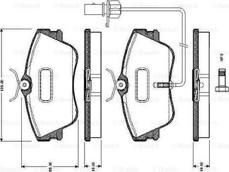 BOSCH 0 986 TB2 028 - Kit de plaquettes de frein, frein à disque cwaw.fr