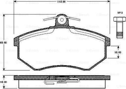 BOSCH 0 986 TB2 071 - Kit de plaquettes de frein, frein à disque cwaw.fr