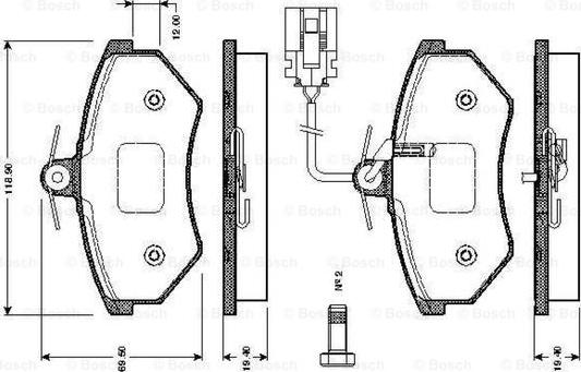 BOSCH 0 986 TB2 072 - Kit de plaquettes de frein, frein à disque cwaw.fr