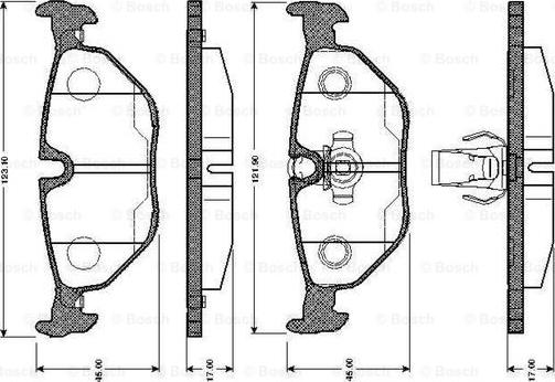 BOSCH 0 986 TB2 145 - Kit de plaquettes de frein, frein à disque cwaw.fr