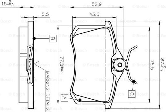 BOSCH 0 986 TB2 140 - Kit de plaquettes de frein, frein à disque cwaw.fr