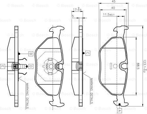 BOSCH 0 986 TB2 143 - Kit de plaquettes de frein, frein à disque cwaw.fr