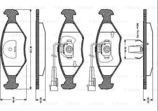 BOSCH 0 986 TB2 156 - Kit de plaquettes de frein, frein à disque cwaw.fr