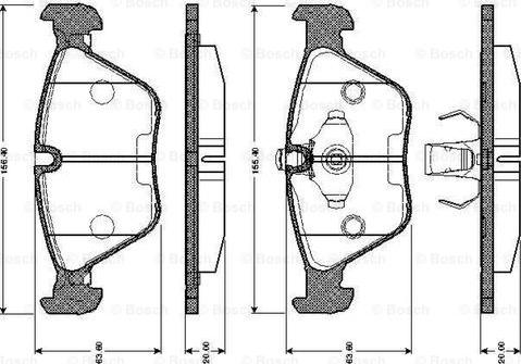 BOSCH 0 986 TB2 153 - Kit de plaquettes de frein, frein à disque cwaw.fr