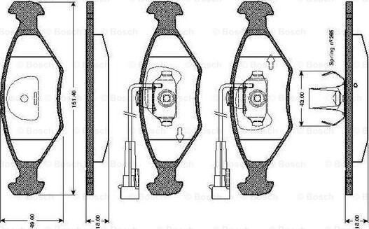 BOSCH 0 986 TB2 157 - Kit de plaquettes de frein, frein à disque cwaw.fr