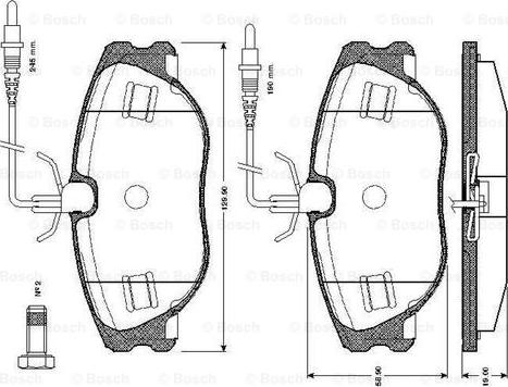 BOSCH 0 986 TB2 166 - Kit de plaquettes de frein, frein à disque cwaw.fr