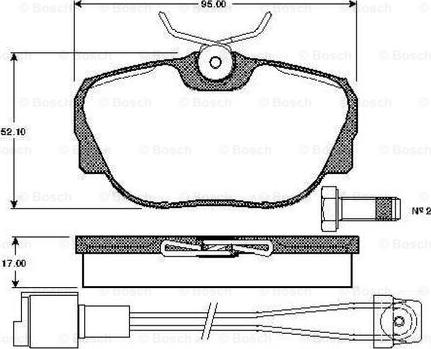 BOSCH 0 986 TB2 163 - Kit de plaquettes de frein, frein à disque cwaw.fr