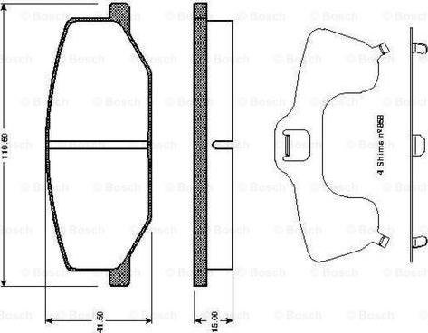 BOSCH 0 986 TB2 100 - Kit de plaquettes de frein, frein à disque cwaw.fr