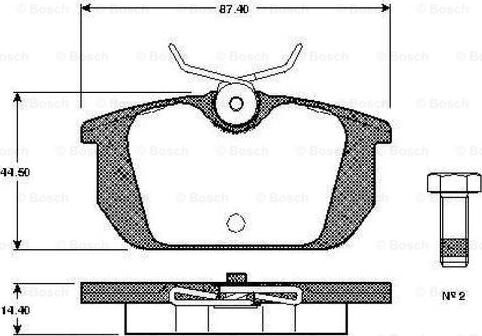 BOSCH 0 986 TB2 119 - Kit de plaquettes de frein, frein à disque cwaw.fr