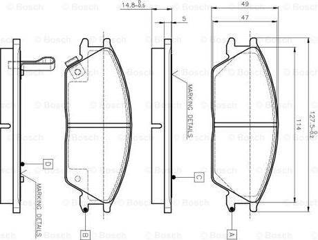 BOSCH 0 986 TB2 115 - Kit de plaquettes de frein, frein à disque cwaw.fr