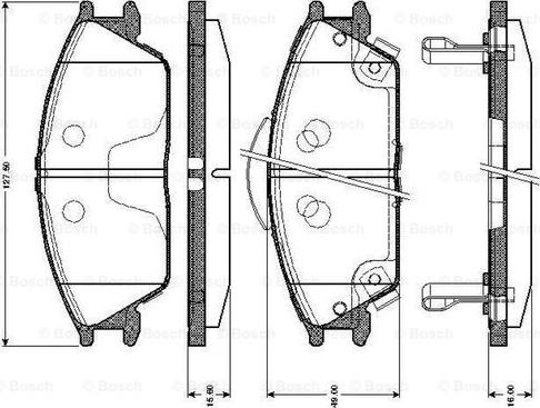 BOSCH 0 986 TB2 116 - Kit de plaquettes de frein, frein à disque cwaw.fr