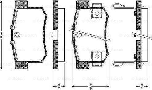 BOSCH 0 986 TB2 180 - Kit de plaquettes de frein, frein à disque cwaw.fr