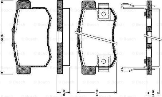 BOSCH 0 986 TB2 182 - Kit de plaquettes de frein, frein à disque cwaw.fr