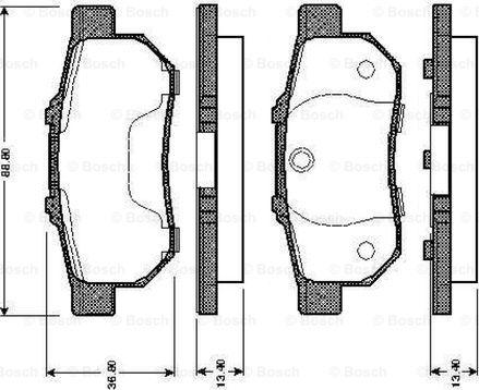 BOSCH 0 986 TB2 121 - Kit de plaquettes de frein, frein à disque cwaw.fr