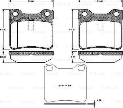 BOSCH 0 986 TB2 176 - Kit de plaquettes de frein, frein à disque cwaw.fr