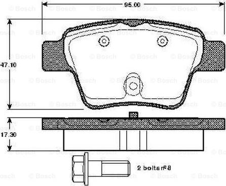 BOSCH 0 986 TB2 896 - Kit de plaquettes de frein, frein à disque cwaw.fr