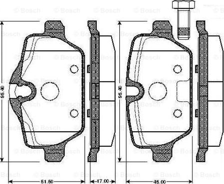 BOSCH 0 986 TB2 890 - Kit de plaquettes de frein, frein à disque cwaw.fr