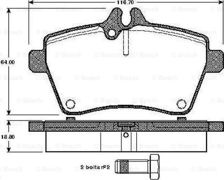 BOSCH 0 986 TB2 898 - Kit de plaquettes de frein, frein à disque cwaw.fr