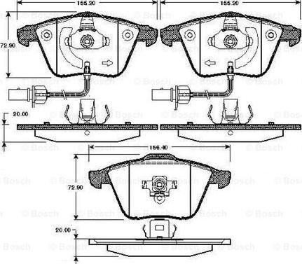 BOSCH 0 986 TB2 849 - Kit de plaquettes de frein, frein à disque cwaw.fr