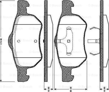 BOSCH 0 986 TB2 841 - Kit de plaquettes de frein, frein à disque cwaw.fr