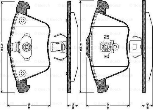 BOSCH 0 986 TB2 850 - Kit de plaquettes de frein, frein à disque cwaw.fr