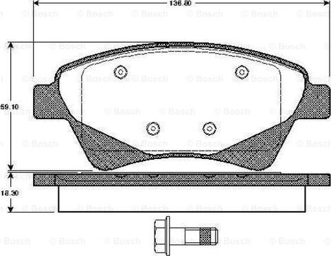 BOSCH 0 986 TB2 852 - Kit de plaquettes de frein, frein à disque cwaw.fr