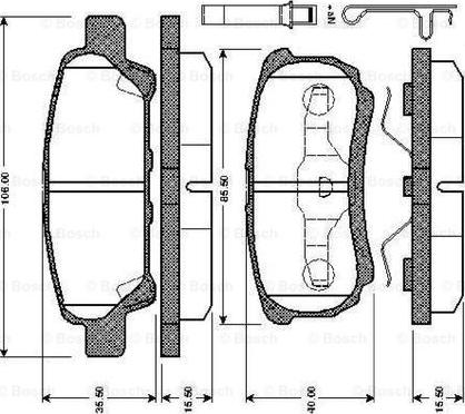 BOSCH 0 986 TB2 866 - Kit de plaquettes de frein, frein à disque cwaw.fr