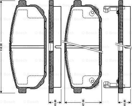 BOSCH 0 986 TB2 861 - Kit de plaquettes de frein, frein à disque cwaw.fr