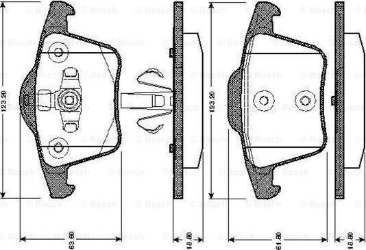 BOSCH 0 986 TB2 863 - Kit de plaquettes de frein, frein à disque cwaw.fr