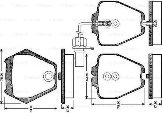 BOSCH 0 986 TB2 808 - Kit de plaquettes de frein, frein à disque cwaw.fr