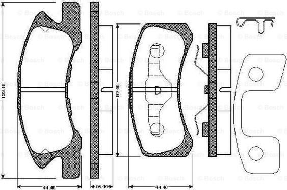 BOSCH 0 986 TB2 884 - Kit de plaquettes de frein, frein à disque cwaw.fr