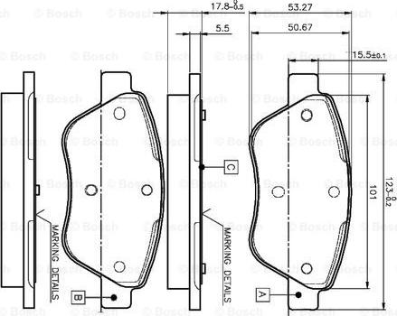 BOSCH 0 986 TB2 835 - Kit de plaquettes de frein, frein à disque cwaw.fr